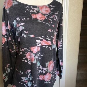 Floral Long Sleeve Women's Top